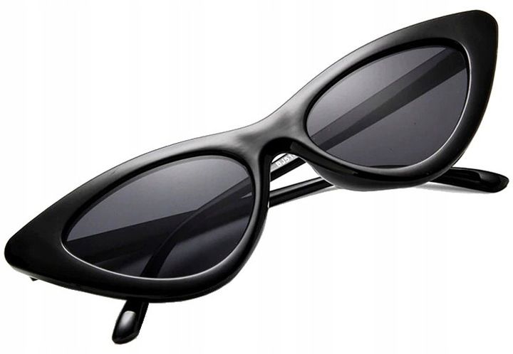 Okulary pilotki KOCIE OKO czarne PROSTOKĄTNE retro Damskie Przeciwsłoneczne zdjęcie 9