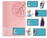 NAKLEJKI NA ZESZYT ZESZYTY NALEPKA 8szt - KRAINA LODU WZORY Z BAJEK +GRATIS