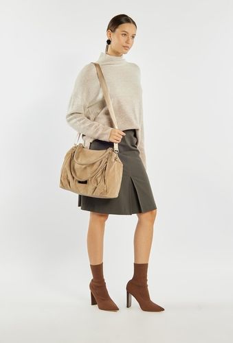 Monnari Torba Worek Luźna Torebka Zamszowa Miękka Shopperka Na Ramię na Arena.pl