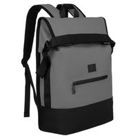 sportowy, szary plecak roll-top z usztywnianym spodem i uchwytem do ręki