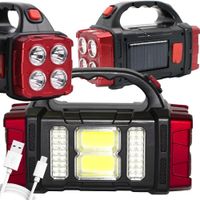 Latarka solarna przenośna lampka akumulatorowa LED COB powerbank reflektor Verk Group