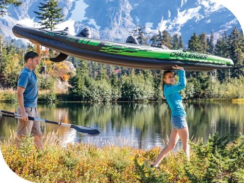 Kajak 2os. Challenger K2 Intex 68306 Pompka Wiosła Dwuosobowy MODEL 2024 na Arena.pl