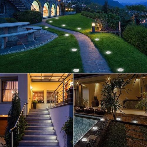 Lampy solarne gruntowe 8 LED ogrodowe zewnętrzne na Arena.pl