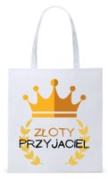 Dla Przyjaciela Na Prezent Torba Eco Biała Shopper Z Nadrukiem Ze Zdjęciem