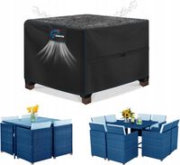 POKROWIEC NA MEBLE OGRODOWE ZESTWA TARASOWE WODOODOPORNY KWADRAT 90x90 XL
