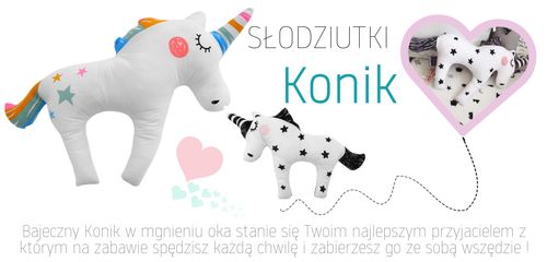 Pluszowy Jednorożec KONIK 60cm na Arena.pl