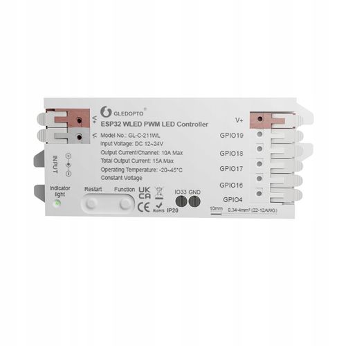 Inteligentny Kontroler WiFi PWM WLED do analogowych taśm LED Gledopto na Arena.pl