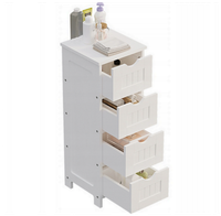 Szafka łazienkowa wąska – słupek z szufladami w stylu skandynawskim