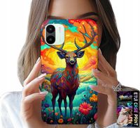 ETUI DO XIAOMI REDMI A1 - KOLOROWE WZORY JELEŃ ŁOŚ ZWIERZĘTA LEŚNE