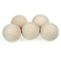 Drewniane korale kulki 30mm SUROWE BEZ OTWORU 5szt.