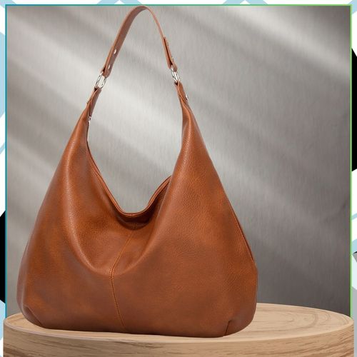 Damska Torebka Skórzana Brązowa Worek Pojemna A4 Duża Na Ramię Pasek Skóra na Arena.pl