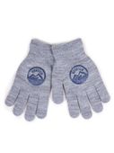 Rękawiczki chłopięce pięciopalczaste szare z górami 16 YOCLUB