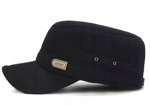 CIEPŁA CZAPKA ZIMOWA Z DASZKIEM NAUSZNIKAMI MĘSKA USZATKA OCIEPLANA PILOTKA na Arena.pl