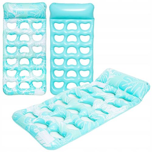 MATERAC DMUCHANY DO PŁYWANIA Z OTWORAMI PODUSZKĄ PLAŻOWY WODNY LEŻAK PLAŻĘ na Arena.pl