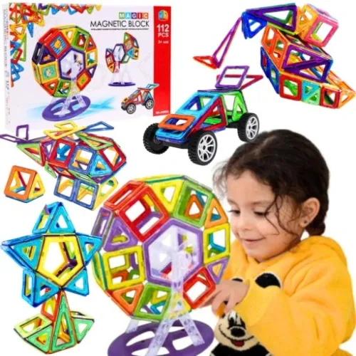 KLOCKI MAGNETYCZNE KONSTRUKCYJNE DUŻE PANELE 3D na Arena.pl