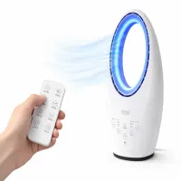 Wentylator kolumnowy bezłopatkowy cichy z lampką panel dotykowy pilot