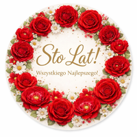 Opłatek na tort Balony Kwiaty Ramka Okazjonalny Happy Birthday