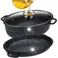 Brytfanna GARNEK GĘSIARKA Edenberg czarna non-stick 8 l z pokrywą indukcja