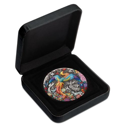 Tuvalu: Phoenix and Birds kolorowany 5 uncji Srebra 2023 Antiqued Coin na Arena.pl