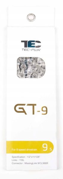 Łańcuch KMC TEC GT-9, 116 ogniw 9-RZ + zapinka zdjęcie 2