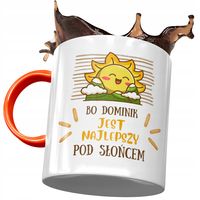 Kubek Pomarańczowy Dla Dominika Kolegi Na Prezent Z Nadrukiem Ze Zdjęciem