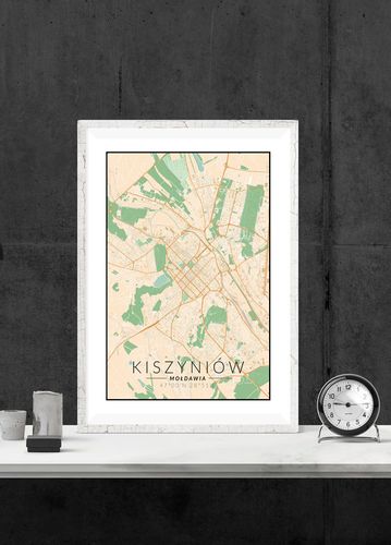 Kiszyniow mapa kolorowa - plakat 20x30 cm na Arena.pl
