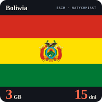 Karta eSIM Internet Boliwia 3 GB na 15 dni - bez rejestracji