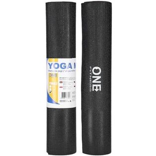 Mata do jogi 173x61cm czarna grubość 15mm waga 1,3kg fitness aerobic PVC elastyczna ABI