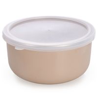 Miska emaliowana z pokrywką beżowa 16,5 cm, 1,3 l