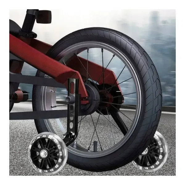 Kółka boczne do roweru LED czarne zdjęcie 8