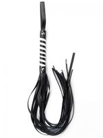 Black White Long Stripe Flogger