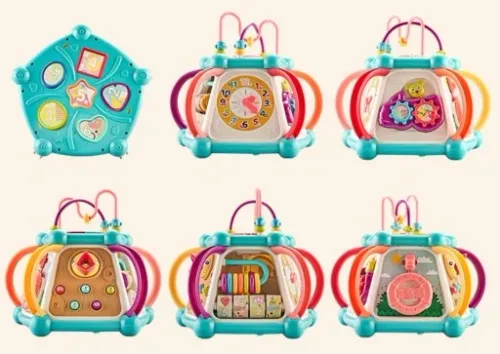 INTERAKTYWNA KOSTKA EDUKACYJNA DŹWIĘK ŚWIATŁO 7w1 na Arena.pl