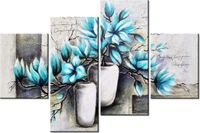 140CM 70 OBRAZ MAGNOLIE NIEBIESKICH KOLORACH ŚCIENNY