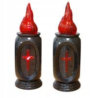 WKŁAD DO ZNICZY ZNICZA LED NA BATERIE GRANITOWY ZNICZ EFEKT PŁOMIENIA