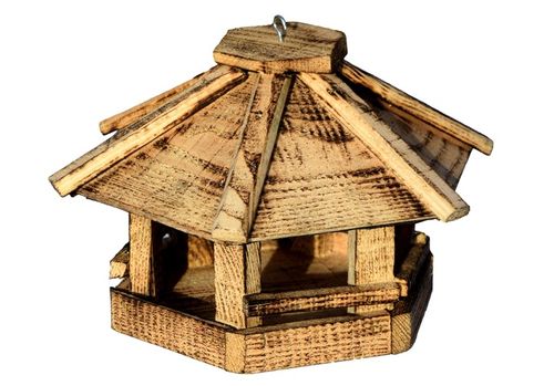 Domek dla ptaków sikorek KARMNIK z drewna OKRĄGŁY na Arena.pl