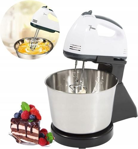 MIKSER RĘCZNY ROBOT KUCHENNY + 4 KOŃCÓWKI DUŻA MISA STOJAK 7 BIEGÓW na Arena.pl