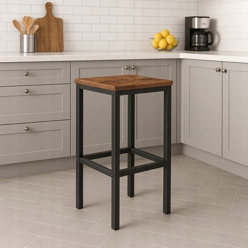 Hoker ciemny brąz taboret do kuchni barowy nowoczesny DO JADALNI LOFT na Arena.pl