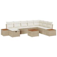 Zestaw Sof na Ogród 9 pcs Beżowy 55 x 62 x 69 cm Polirattan