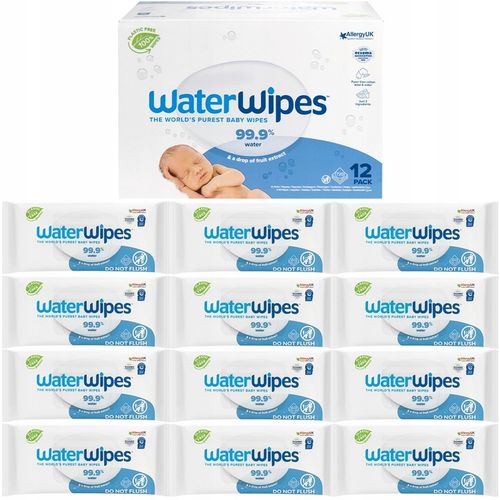 CHUSTECZKI NAWILŻANE WATERWIPES BIO 720 SZTUK DLA DZIECI I NIEMOWLĄT na Arena.pl
