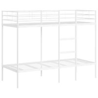 Łóżko piętrowe bez materaca, białe, 80x200 cm, stal