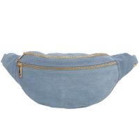 VERA PELLE nerka zamszowa saszetka biodrówka V660 j.niebieska