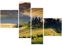 100 70CM OBRAZ 4 ELEM GOSPODARSTWO TOSKANII DRUK PŁÓTNO RAMA