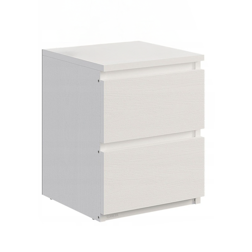 Szafka nocna stolik do sypialni salonu 2 szuflady loft biały nowoczesny na Arena.pl