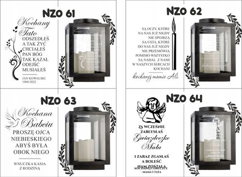 Latarenka na cmentarz z imieniem datą pamiątkowy znicz z osobistym tekstem na Arena.pl