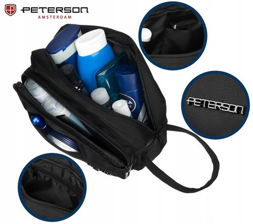 Peterson kosmetyczka męska z uchwytem saszetka na kosmetyki pojemna na Arena.pl