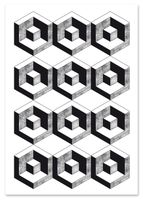 Plakat wzór geometryczny czarnobiały 21x29,7 cm A4