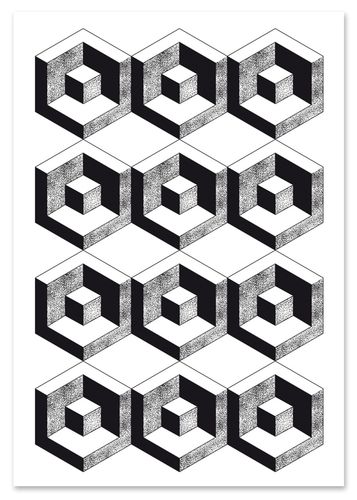 Plakat wzór geometryczny czarnobiały 21x29,7 cm A4 na Arena.pl