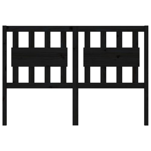 Wezgłowie łóżka, czarne, 125,5x4x100 cm, lite drewno sosnowe na Arena.pl