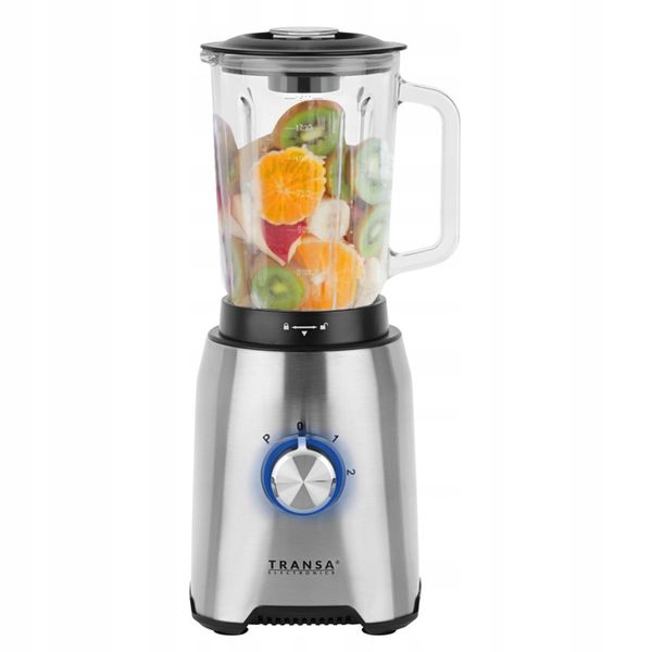 BLENDER KIELICHOWY SZKLANY do owoców i warzyw Kruszy Lód TRANSA 1600W zdjęcie 10