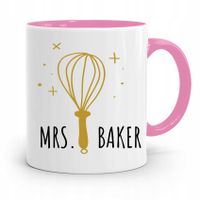 Kubek Różowy Dla Piekarza Mrs Baker Prezent Z Nadrukiem Ze Zdjęciem